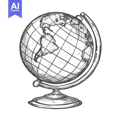 Hand-Drawn Sketch of a Traditional Globe
