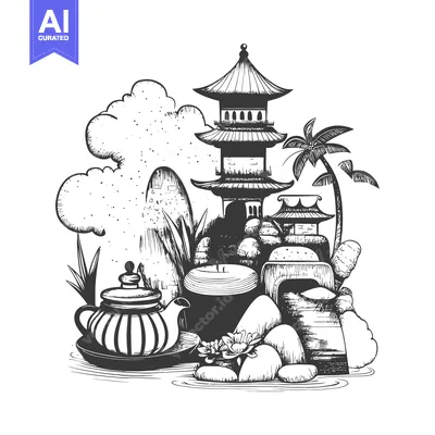 Popular premium asset: Hand-drawn sketch of a traditional Japanese tea ceremony scene with a