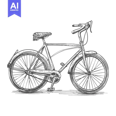 Aset desain premium: Hand-drawn Sketch of a Vintage Bicycle