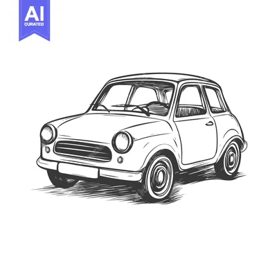 Premium design asset: Hand-Drawn Sketch of a Vintage Car