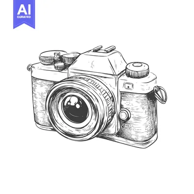 Popular premium asset: Hand-Drawn Sketch of a Vintage Film Camera