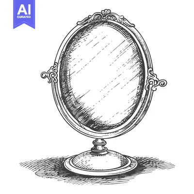 Popular premium asset: Hand-drawn Sketch of a Vintage Ornate Mirror