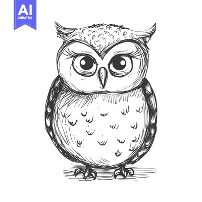 Popular premium asset: Hand-Drawn Sketch of a Wise and Curious Owl
