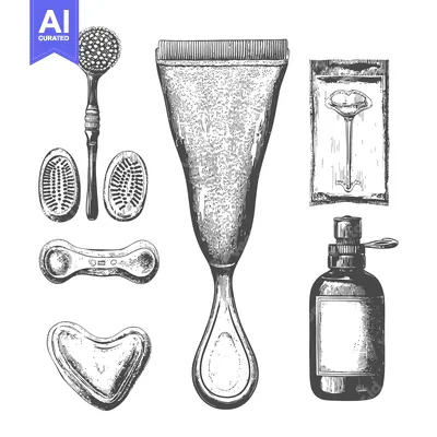 Popular premium asset: Hand-Drawn Sketch of Beauty and Skincare Products