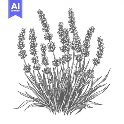 Popular premium asset: Hand-Drawn Sketch of Lavender Flowers and Foliage