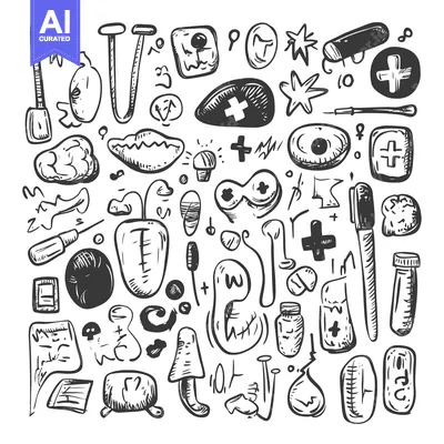 Popular premium asset: Hand-Drawn Sketch of Medical and Healthcare Symbols