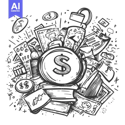 Premium design asset: Hand-drawn Sketch of Money, Finance, and Currency Symbols