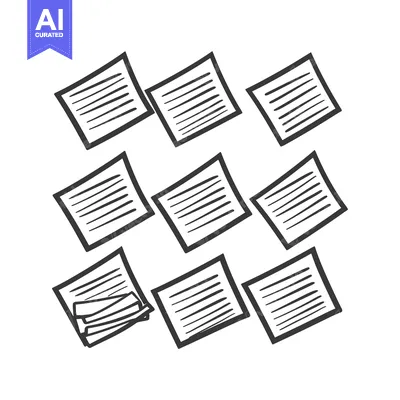 Aset premium populer: Hand-drawn Sketch of Papers on a Wall