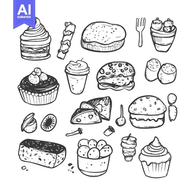 Popular premium asset: Hand-drawn Sketch of Sweet Treats and Snacks