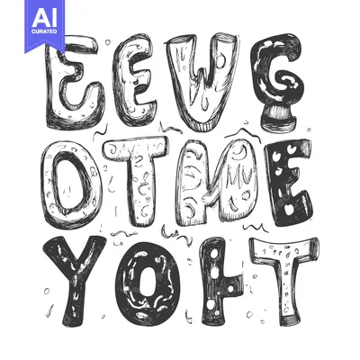Aset desain premium: Hand-drawn sketch of the word "every other year"