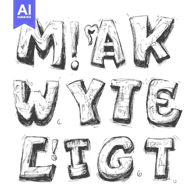 Premium design asset: Hand-drawn sketch of the word "Make" in uppercase letters