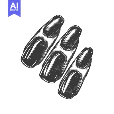 Popular premium asset: Hand-drawn Sketch of Three Almond-Shaped Nails
