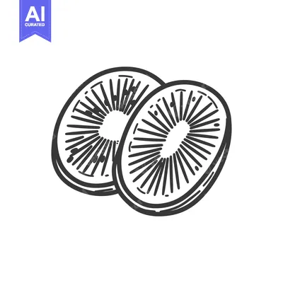 Popular premium asset: Hand-Drawn Sketch of Two Sliced Kiwi Fruit