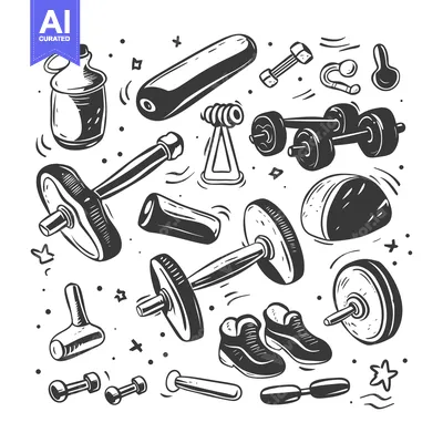 Popular premium asset: Hand-Drawn Sketch of Various Fitness Equipment