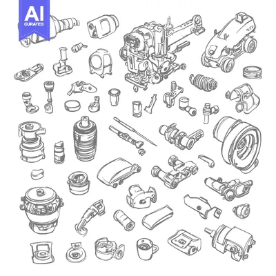 Popular premium asset: Hand-Drawn Sketch of Various Machine Components and Parts