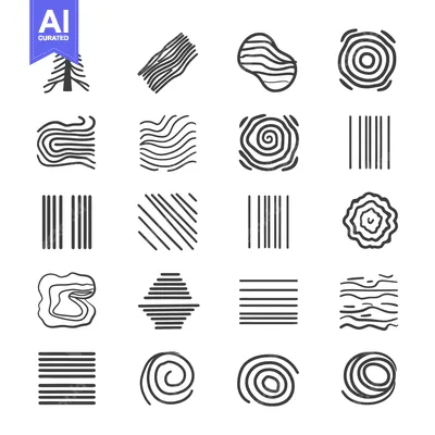 Aset premium populer: Hand-drawn Wood Grain and Tree Ring Patterns