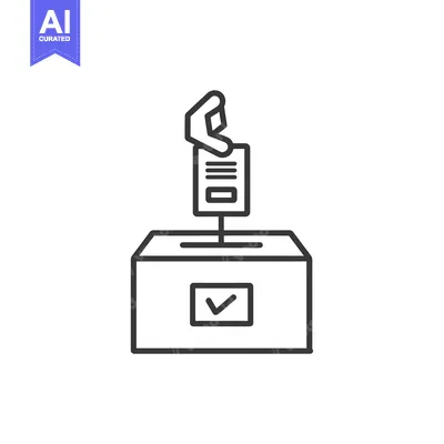 Aset premium populer: Hand dropping ballot into a box with a checkmark