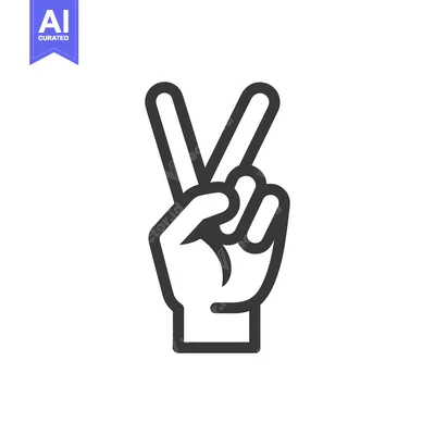 Popular premium asset: Bold Line Art: Hand Displaying the Iconic Victory Sign