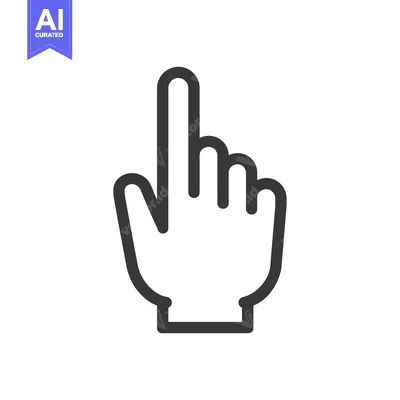 Aset desain premium: Minimalist Hand Cursor Icon with Pointing Finger on White Background
