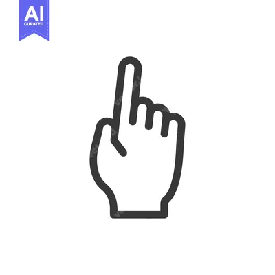 Aset desain premium: Minimalist Hand Cursor Icon with Pointing Finger on White Background