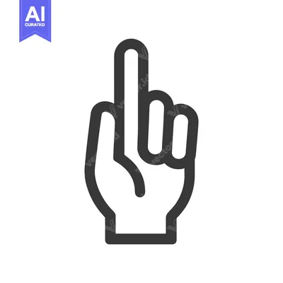 Premium design asset: Bold Hand Icon: Pointing Finger Symbol on White Background