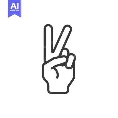 Popular premium asset: Minimalist Peace Sign Hand Gesture Icon in Black Outline