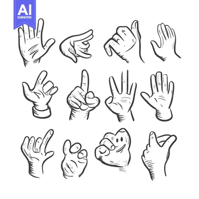 Premium design asset: Hand Gestures in Hand Drawn Sketch Style
