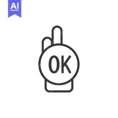 Aset premium populer: Hand Gesture with Circle and OK Text