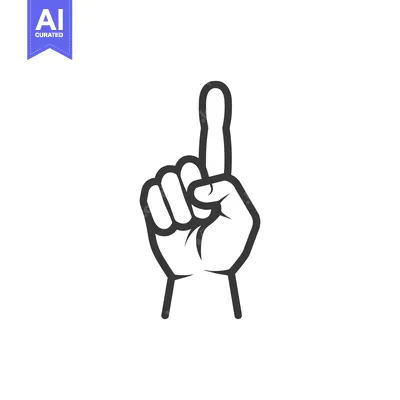 Aset desain premium: Hand Gesture with Index Finger Pointed Upward