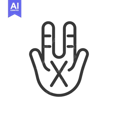 Aset premium populer: Hand Gesture with Two Fingers Pointing Up and a Crossed X in Palm