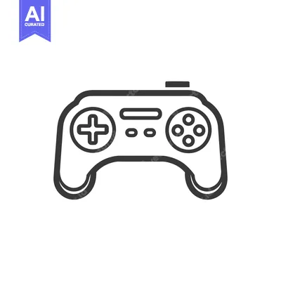 Retro Game Controller Icon: Minimalist Vector Illustration on White Ba
