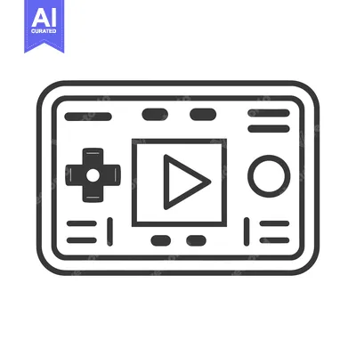 Aset desain premium: Handheld Gaming Device with Play Button and Control Pad