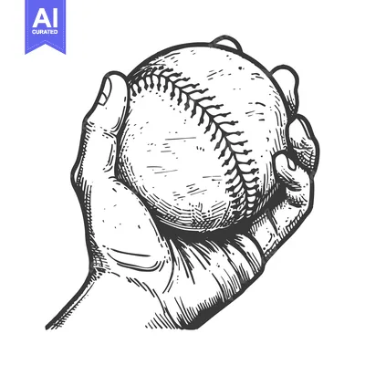 Hand Holding a Baseball with Stitches