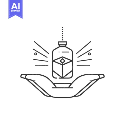 Aset premium populer: Hand Holding a Bottle with a Diamond Inside