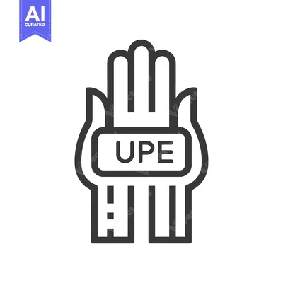 Aset desain premium: Hand Holding a Device with "UPE" Label