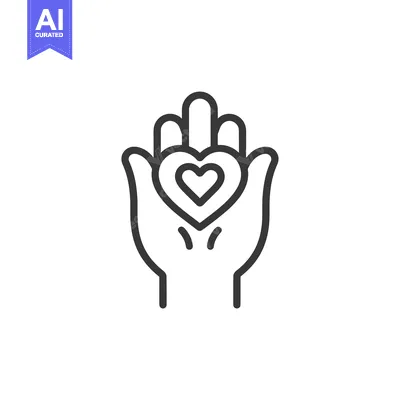 Premium design asset: Hand Holding a Heart with a Smaller Heart Inside