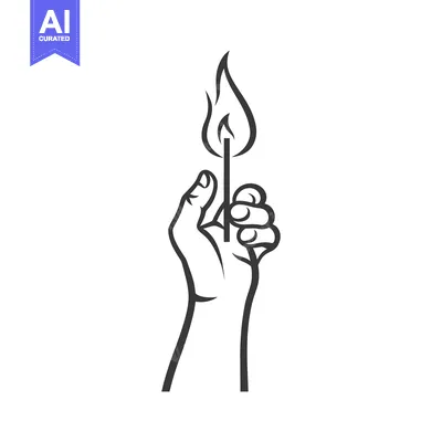 Aset premium populer: Hand Holding a Lit Matchstick
