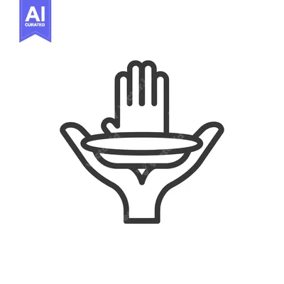 Aset desain premium: Hand Holding a Plate Icon