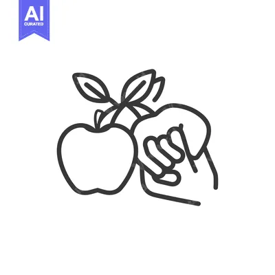 Aset desain premium: Hand Holding a Red Apple with a Leaf