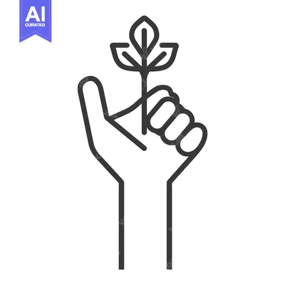 Aset premium populer: Hand Holding a Sprout with Three Leaves