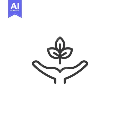 Aset desain premium: Hand Holding a Three-Leaved Plant Icon