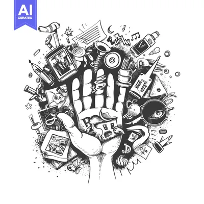Aset premium populer: Hand Holding a Variety of Objects, Including a House