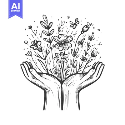 Popular premium asset: Hand Holding Blooming Flowers and Butterfly