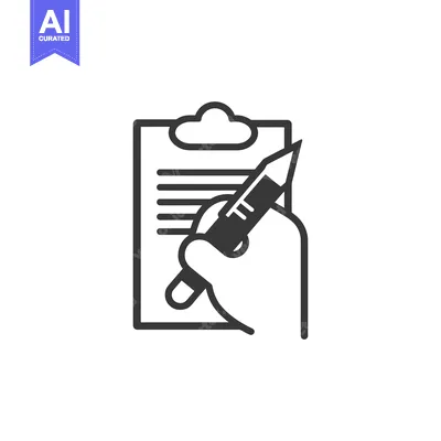 Premium design asset: Hand holding pencil writing on clipboard checklist