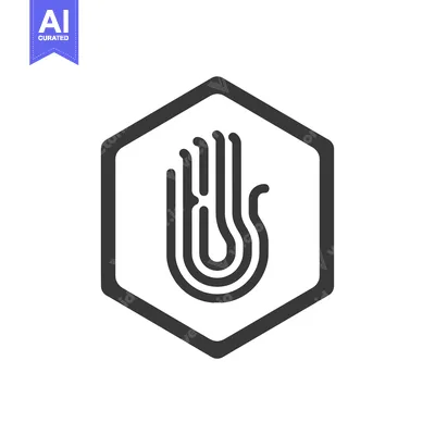 Aset desain premium: Hand Inside Hexagon Logo Design