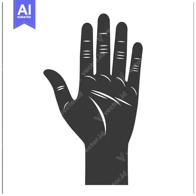 Premium design asset: A graphic depiction shows a human hand with fingers extended