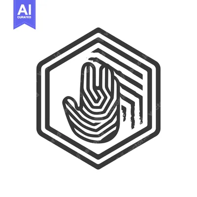 Premium design asset: Handprint Inside a Hexagon Shape