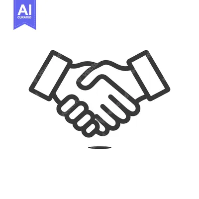Aset desain premium: Bold Handshake Icon: Symbol of Agreement and Partnership in Black and