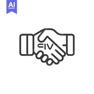 Premium design asset: Handshake Icon with CIV Text Inside