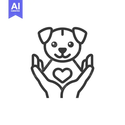 Premium design asset: Hands Holding a Dog with a Heart